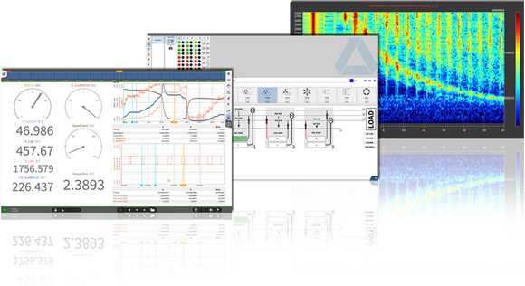 Screens of DEWETRON's measurement software OXYGEN