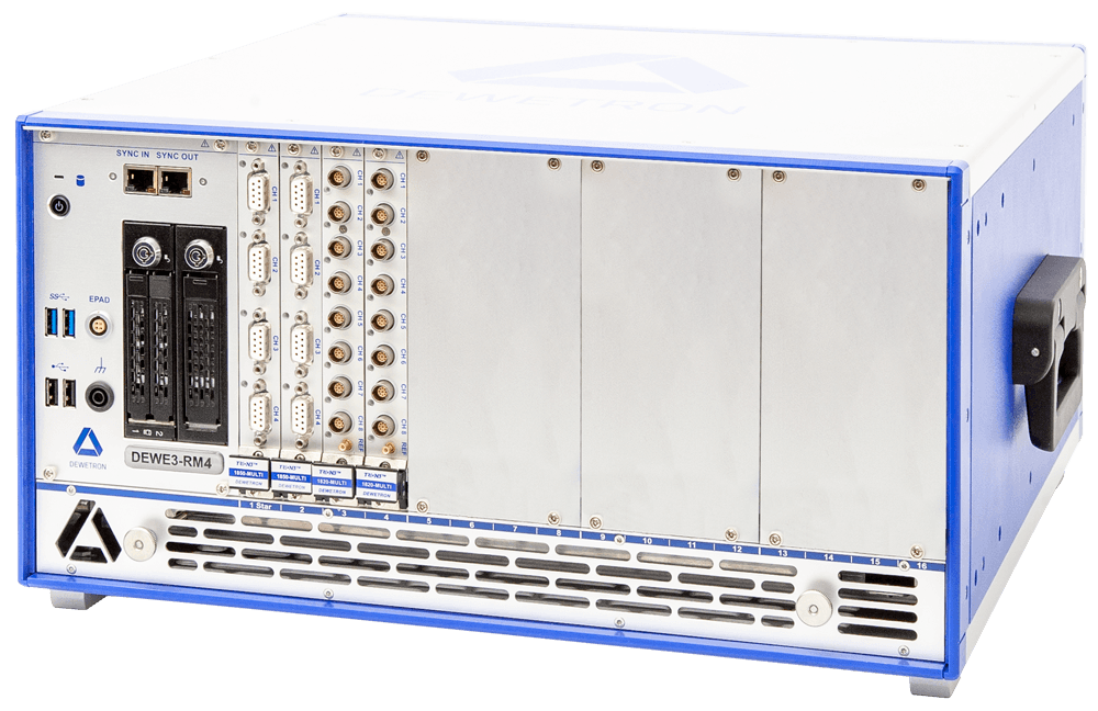 Rack-mount DAQ system DEWE3-RM4 with 32 input channels