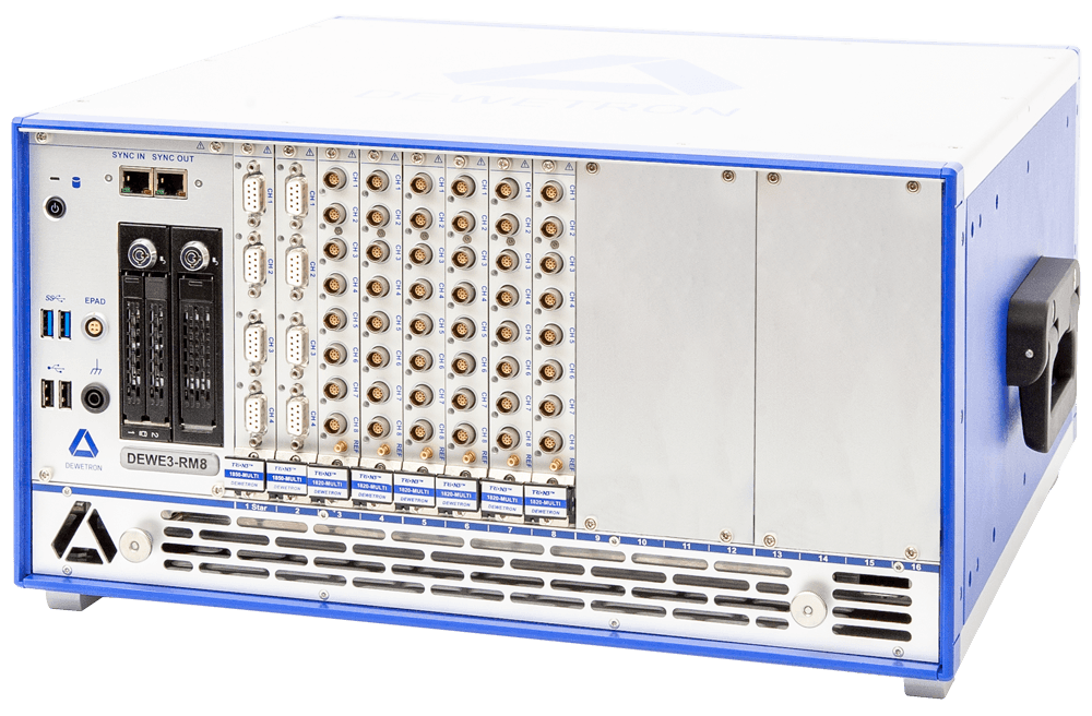 64 input channels @ DEWE3-RM8 rack-mount mainframe