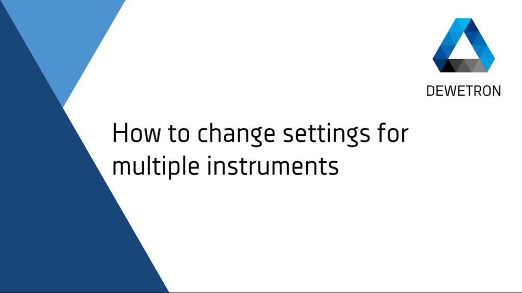 How to change settings for multiple instruments